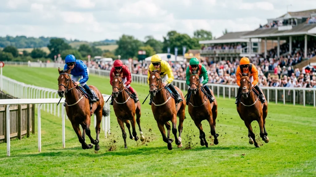 Multiple horses racing for accumulator bet selections