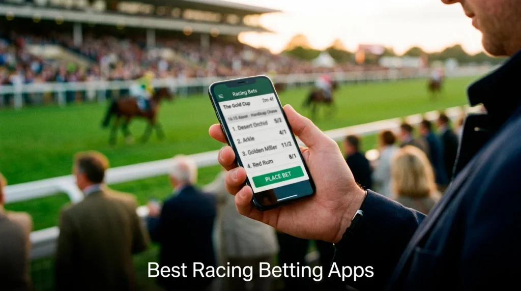 Horse racing betting apps on smartphone screens