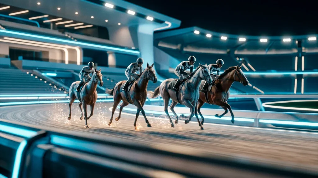 Computer-generated virtual horse race simulation